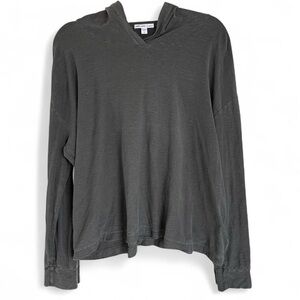 James Perse Charcoal Hooded Top Sz 3 medium large